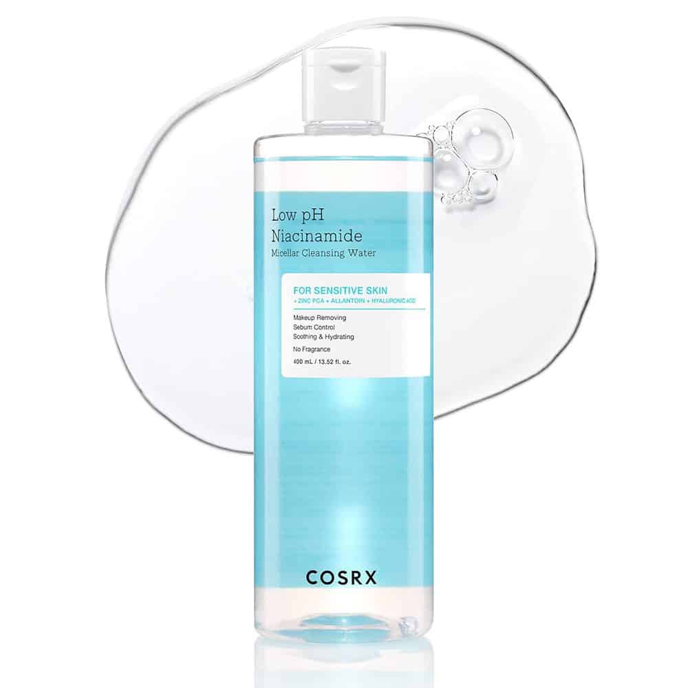 میسلار-واتر-آبرسان-و-تسکین-دهنده-نیاسینامید-کوزارکس-Cosrx-Low-pH-Niacinamide-Micellar-Cleansing-Water